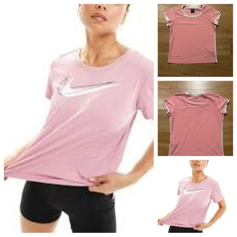 Nike Women's Dri-FIT Swoosh
T-Shirt Light Pink Size Small